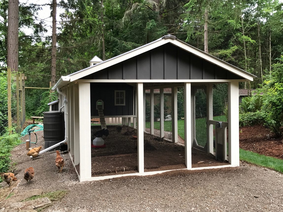 10′ x 30′ Carolina Coop with heated poultry water system in Seattle, WA