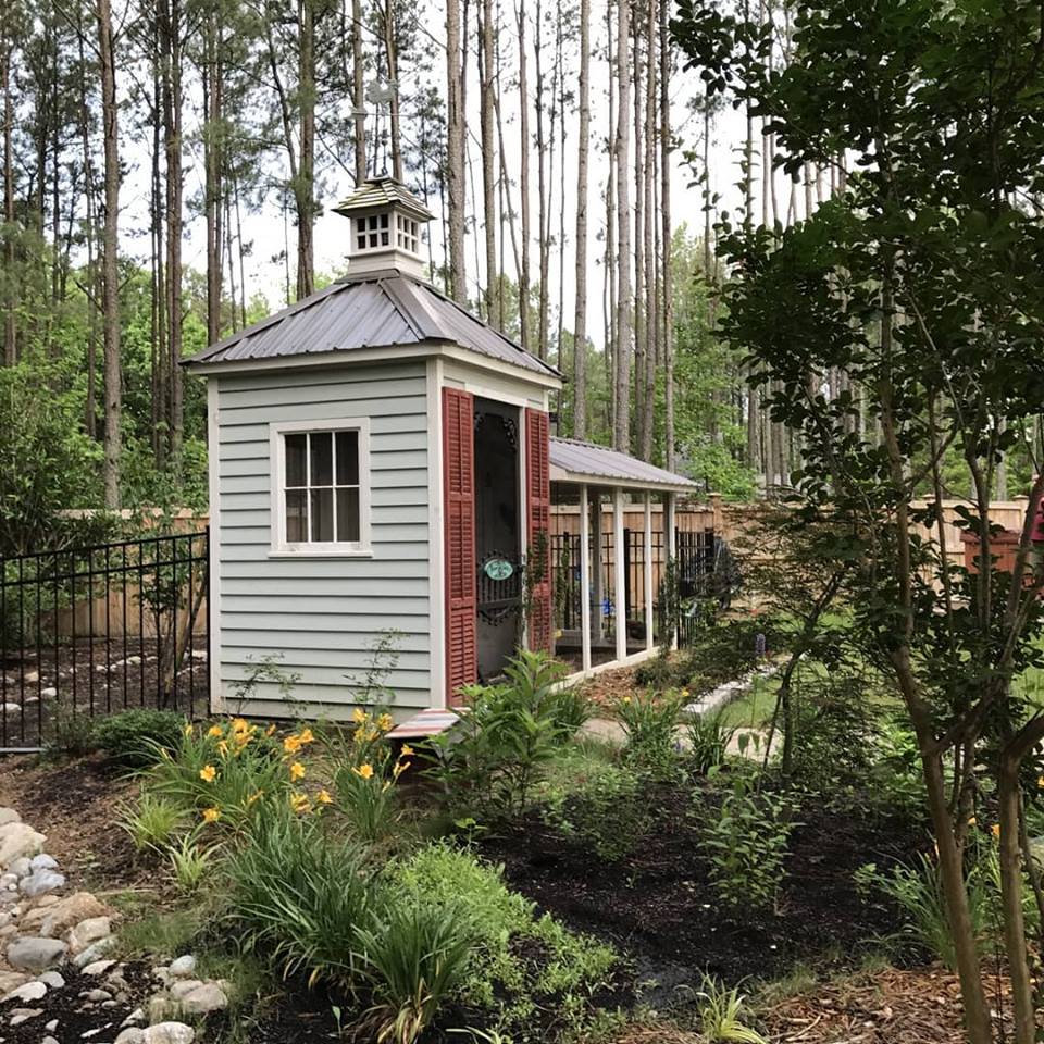 French style custom coop with handmade functional cupola in Durham, NC