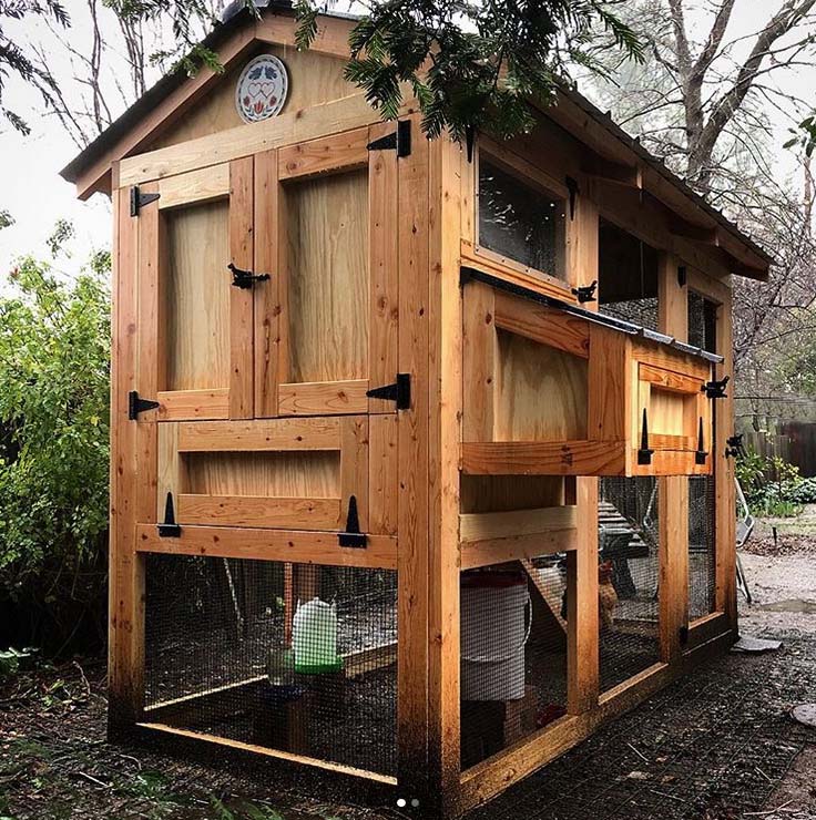Back of a 4′ x 9′ California Coop with  3′ x 4′ henhouse in California