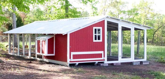 Carolina Coops large custom shed style coop and run