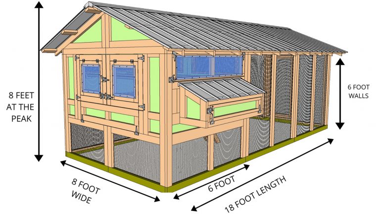 8-Foot Wide American Coop | Carolina Coops