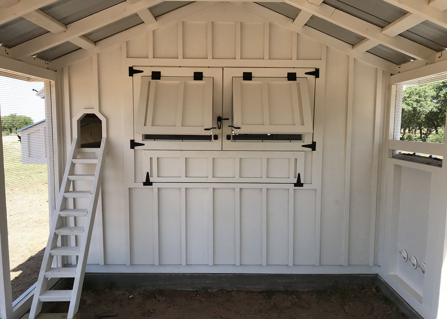 Inside the run of a 12x12x18 Craftsman Coop