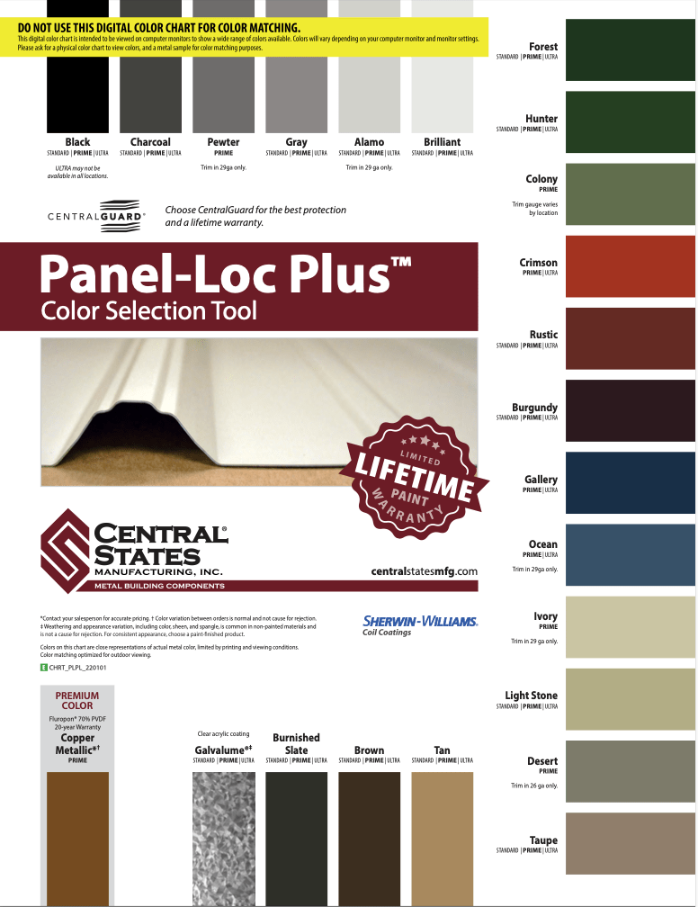 central states roofing colors